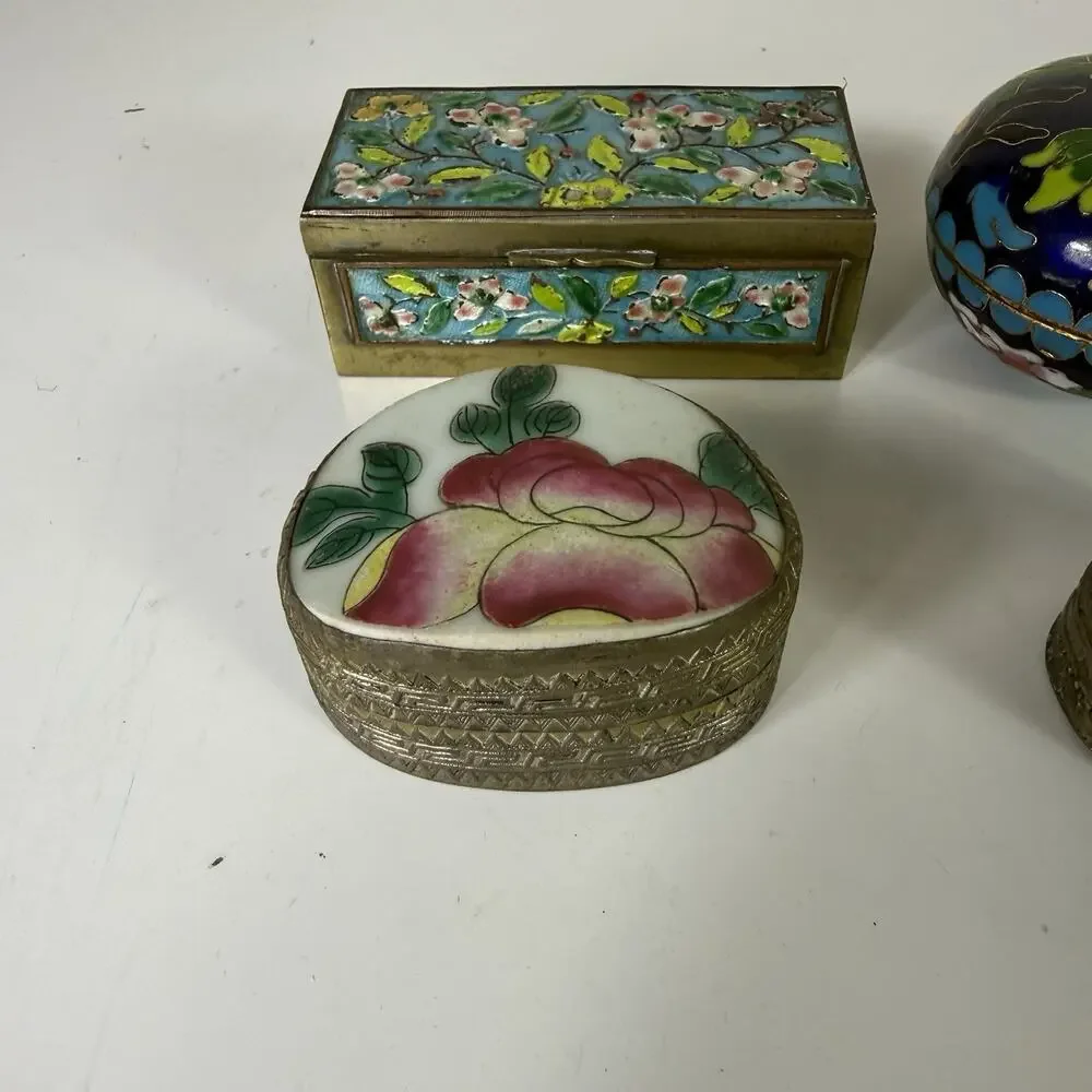 Lot Of 8 Various Trinket Jewelry Boxes - Picture 6 of 7